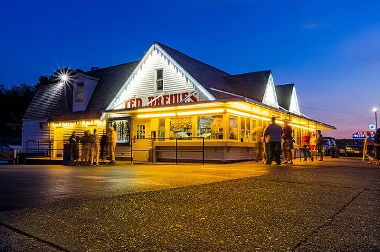 Ted Drewes 6726 Chippewa St. Tennis champion Ted Drewes Sr. launched this St. Louis institution in 1930, adding additional stands in 1931 and 1941. Four generations later, the frozen custard stand has two thriving locations, selling ice cream and Christmas trees with equal aplomb to huge south-city crowds. Photo courtesy of Philip Leara / Flickr