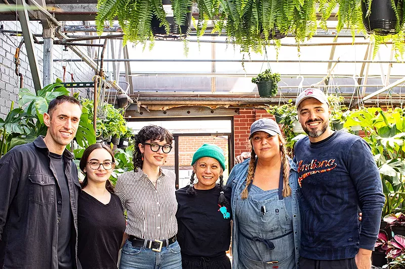 Loryn and Edo Nalic, far right, with members of Telva's team. - MABEL SUEN