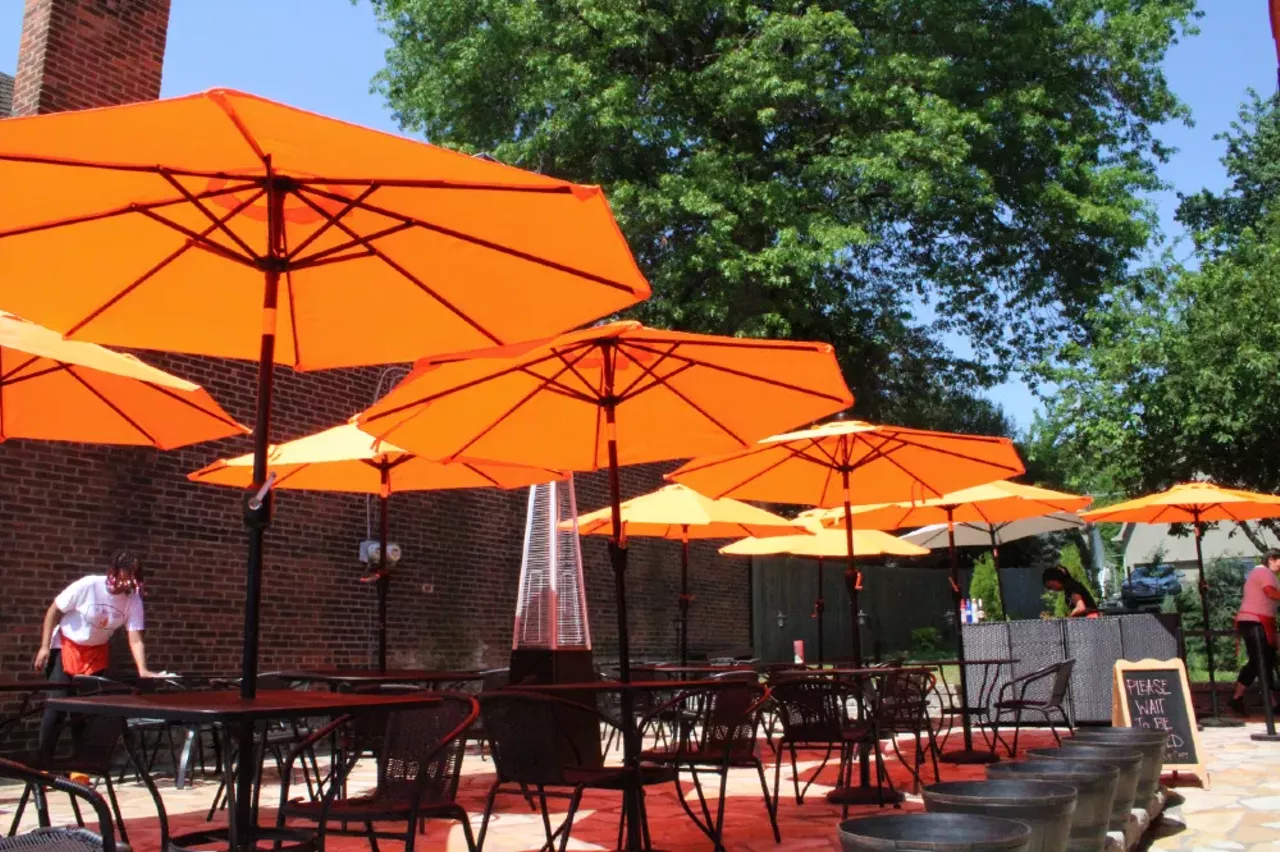 The Wine Cafe ( 703 S Main Street, St. Charles; 636)-410-8002 ) There's a heater on the patio of the Historic Main Street spot, letting you sip some wine and enjoy a good time without freezing your butt off.