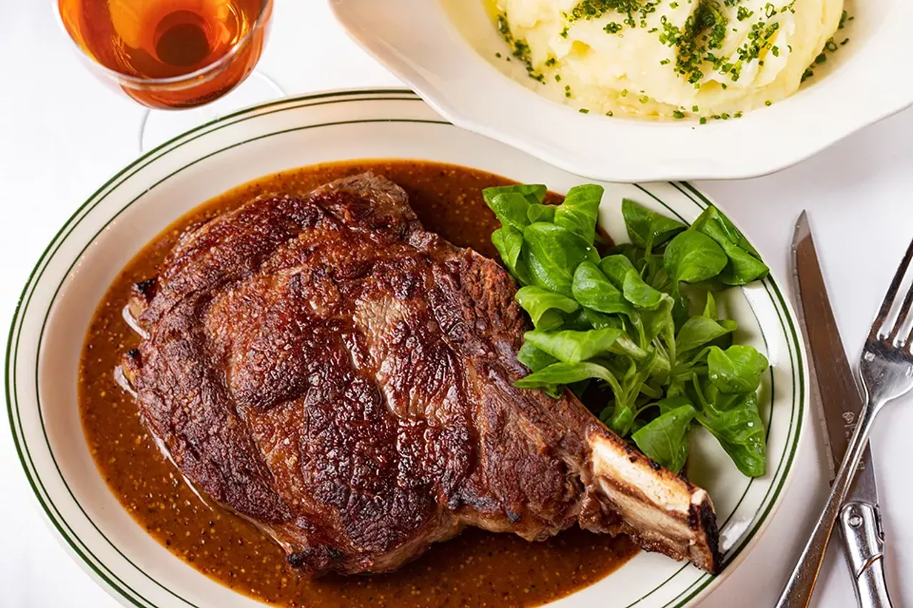 Classic ribeye with 18-ounce Iowa premium New York strip, bordelaise and dauphinoise potatoes.