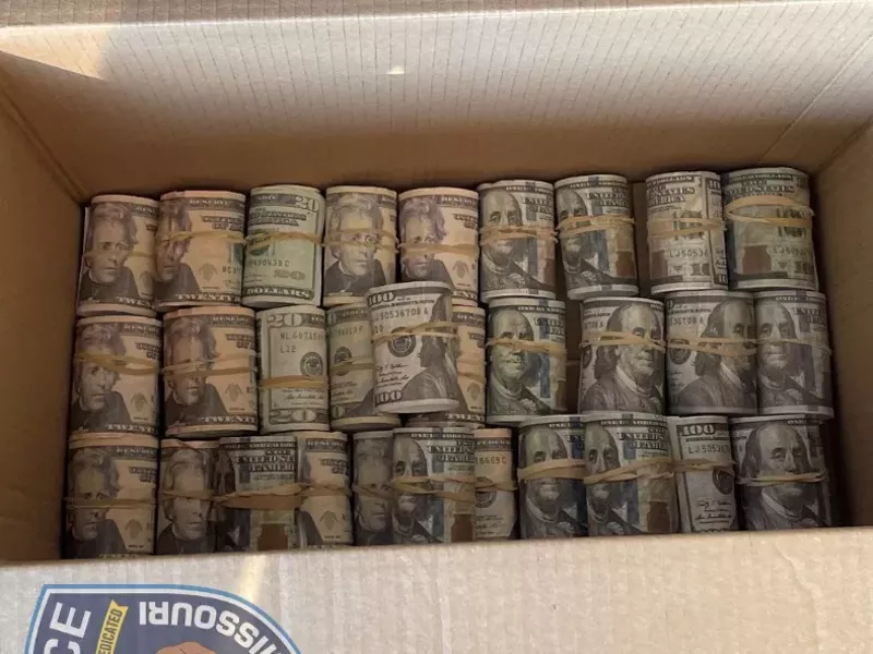 The photo of the cash sent to the alleged scammers to lure them to the Target parking lot, where police swooped in.